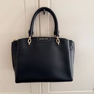 Michael Kors Black Leather Tote Bag